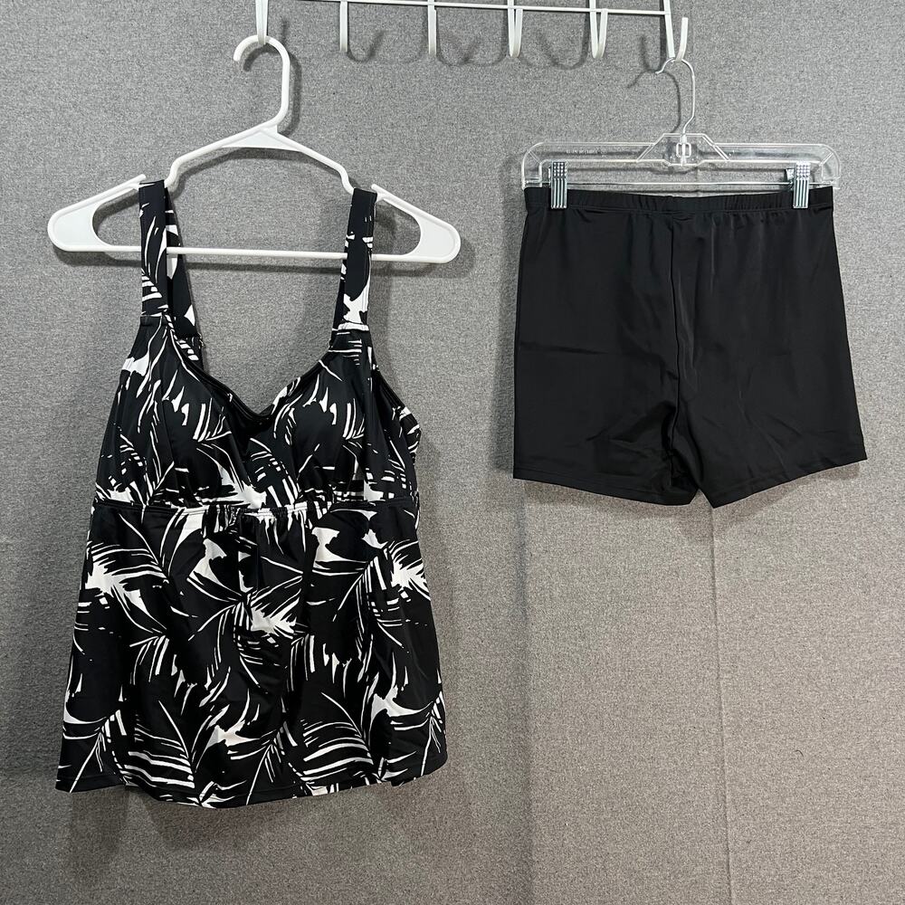 Kim Gravel x Swimsuits Scoop Neck Tankini Set w/ Bike Shorts Black Size 10